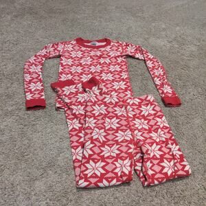 Hanna Andersson Kids Scandi Snowflake Organic Cotton Long John Pajama Set 150/12